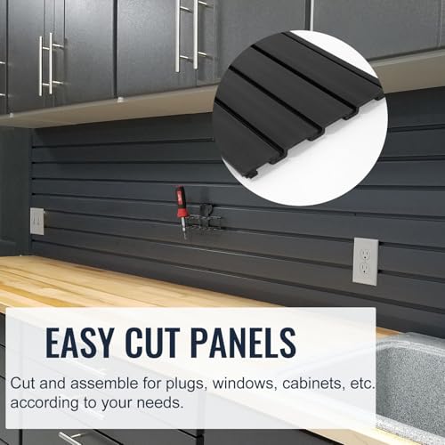 Slatwall Panel Garage Organizer PVC Slatwall Heavy Duty Wall Mounted Rack (4 Count)