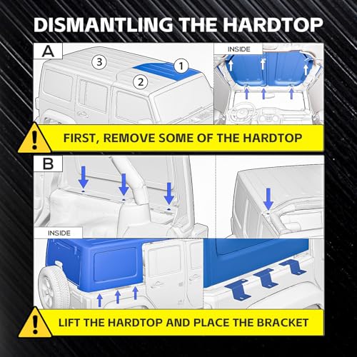 for JL JLU Roof Rack Hard Top Cargo Basket with Ladder & 4 LED Lights fits 2018