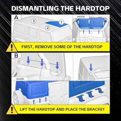 for JL JLU Roof Rack Hard Top Cargo Basket with Ladder & 4 LED Lights fits 2018