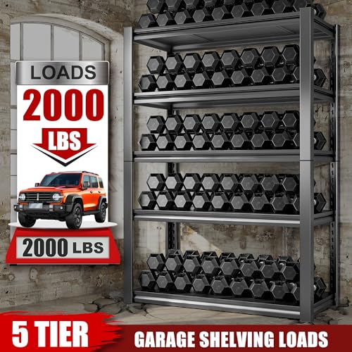 Storage Shelves 2000LBS Garage Shelving Heavy Duty (2 Count)