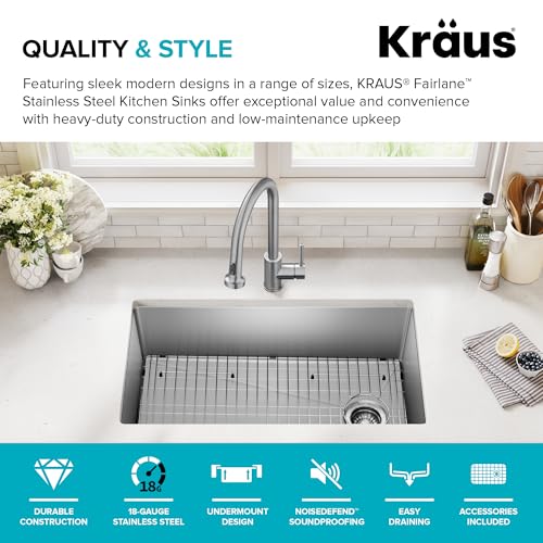 Stainless Steel 33 in 18 Gauge Undermount Sink KHU640