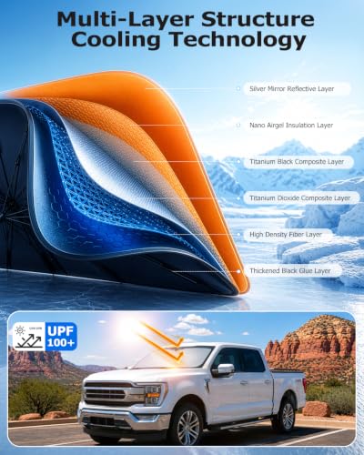 2026 Upgraded] Weektic Truck Windshield Sun Shade for F