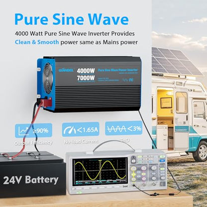 4000W Pure Sine Wave Power Inverter 12V to 120V AC