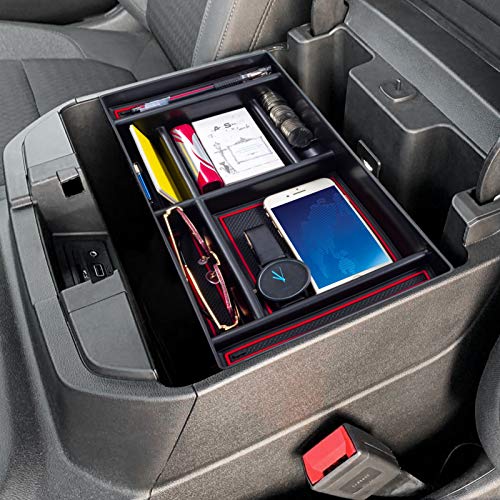 Center Console Organizer for Chevy Silverado & GMC Sierra Red Trim
