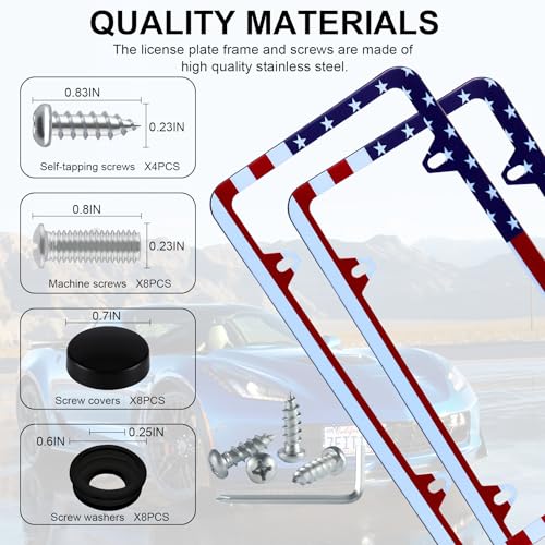 American Flag License Plate Frames