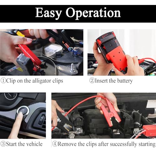 Jumper Cables alligator clips Compatible with Mil.waukee M18 18V Batteries