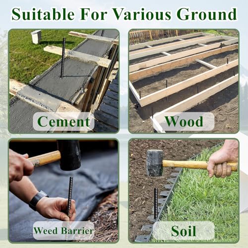 Rebar Stakes 16 Inch 20 Pack Heavy Duty Ground Anchors with Chisel Point End Long Straight Steel Tent Stakes 3 (20 Count)