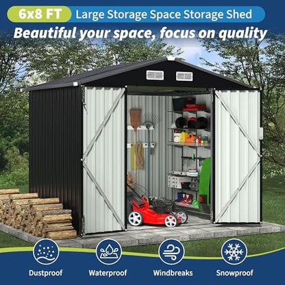 8x10 FT Metal Storage Sheds Outdoor