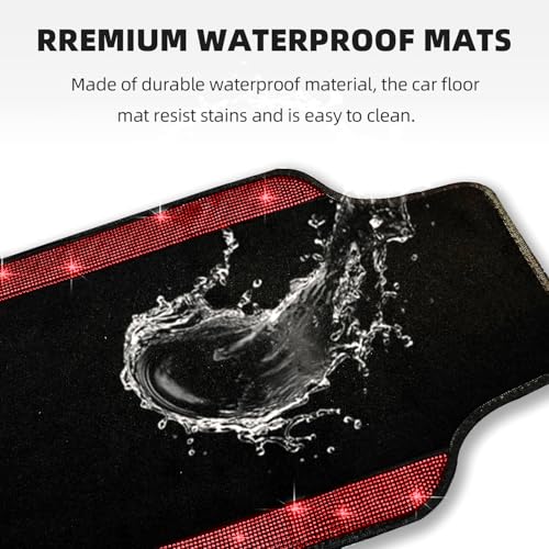 Red Bling Car Floor Mats Full Set