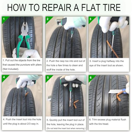13 Piece Tire Plug Kit with T