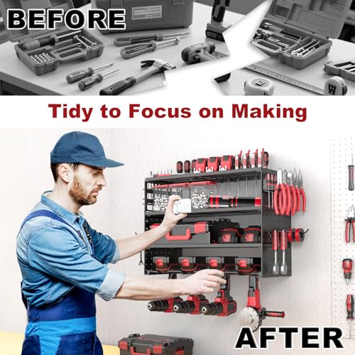 16" Metal Power Tool Organizer Wall Mount