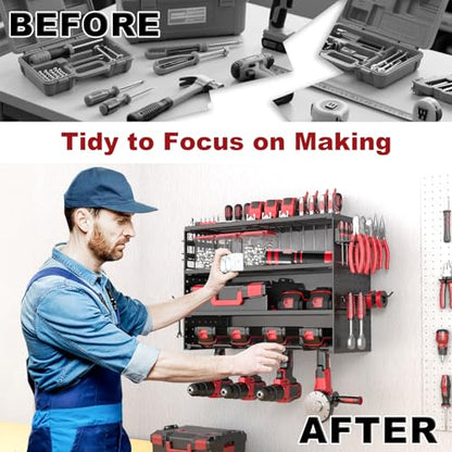 16" Metal Power Tool Organizer Wall Mount
