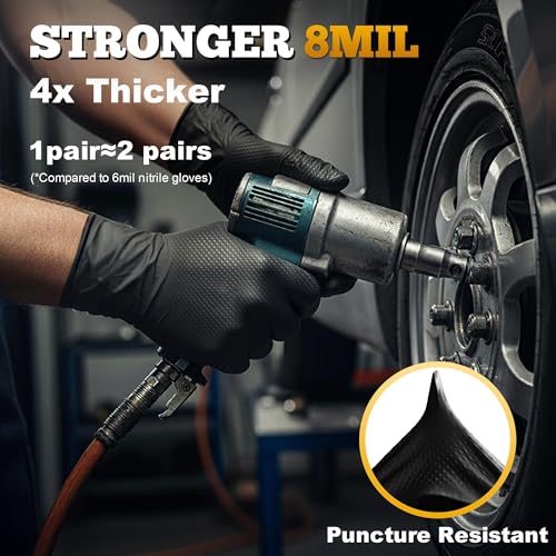 Heavy Duty Black Industrial Nitrile Gloves (100 Count)
