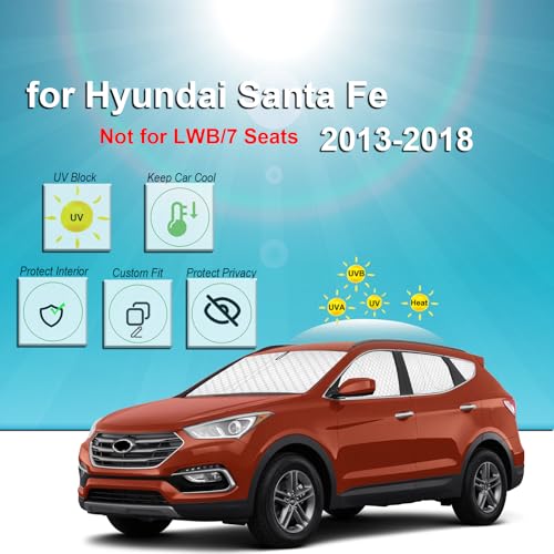 8pcs Thicken Full Car Window Shades for Hyundai Santa Fe Sport 5 Seats Accessories 2013