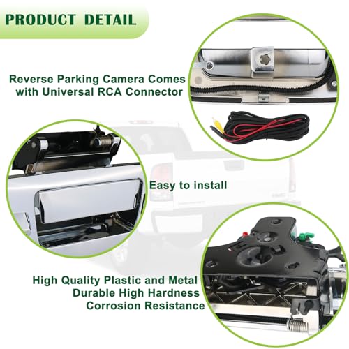 Backup Camera Tailgate Handle Rear View Camera Liftgate Latch Handle with Key Lock Cylinder Compatible with 2007