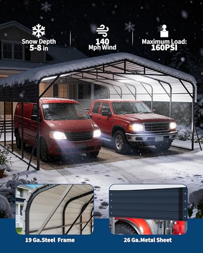 20x25FT Metal Carport Heavy