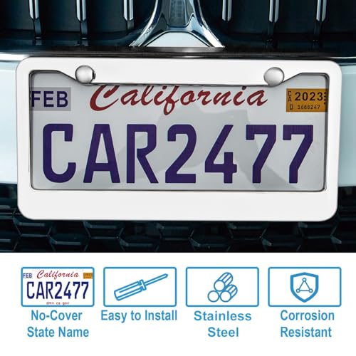 2PCS Chrome License Plate Frame (2 Count)
