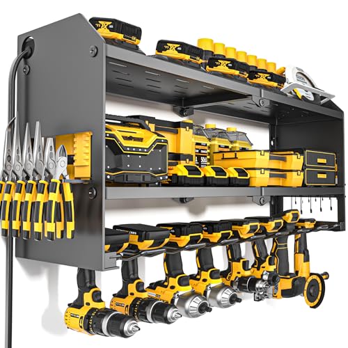 Power Tool Organizer with Charging Station Wall Mount