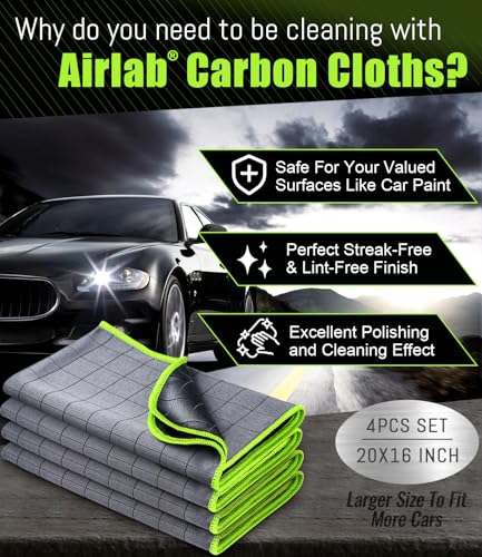 Carbon Microfiber Towels for Car Glass Window Polishing (4 Count)
