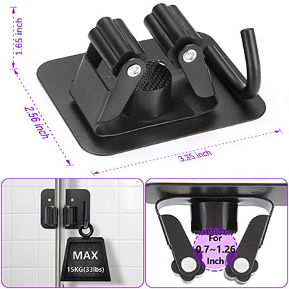 Stainless Steel Broom Holder (4 Count)