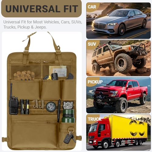 Tactical Car Seat Organizer with Multiple Pockets