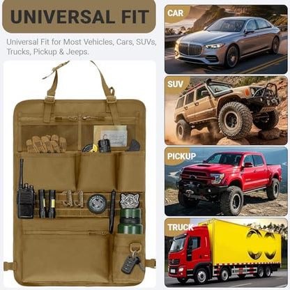 Tactical Car Seat Organizer with Multiple Pockets