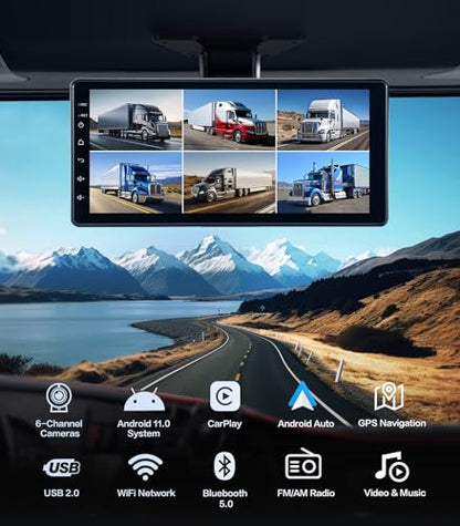 6 Channel 1080P Backup Camera Dash Cam System for Truck