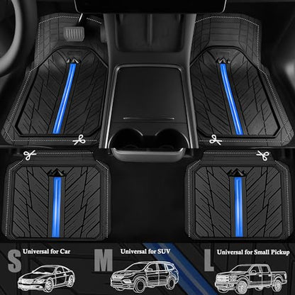 Metal Medium Rubber Floor Mats for Car Heavy Duty Car Mats All Weather (4 Count)
