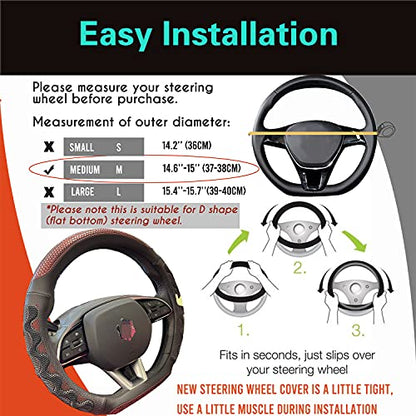 D Shaped Steering Wheel Cover Great Grip 14.5