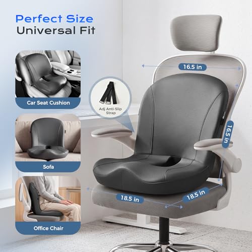 Car Seat Cushion and Lumbar Support Pillow One Piece