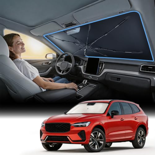 Vinyl Coating Heat Shield] Windshield Sun Shade Umbrella Custom for Volvo XC60