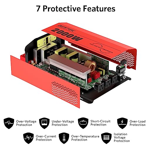2000 Watt Pure Sine Wave Power Inverter 12V DC to 110V