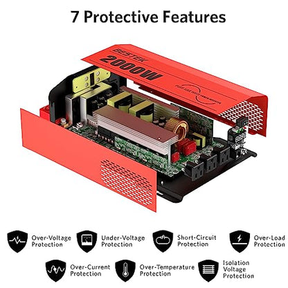 2000 Watt Pure Sine Wave Power Inverter 12V DC to 110V