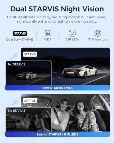 M550 Max 4K 3 Channel Dash Cam Front and Rear Inside