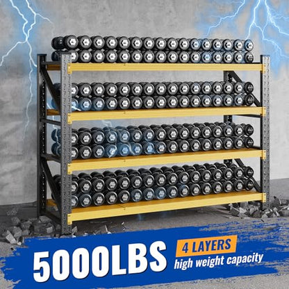 60" W Storage Shelves 5000lbs Garage Metal Shelving Heavy Duty Garage Shelves Adjustable Storage Shelves for Industrial