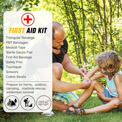 Car Roadside Emergency Kit with Jumper Cables Air Compressor