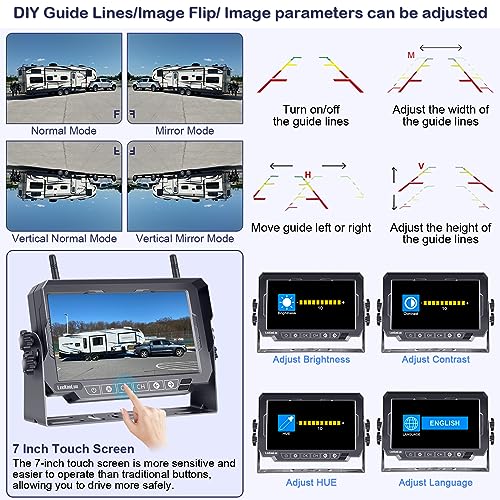 HD 1080P 7 inch RV Wireless Backup Camera