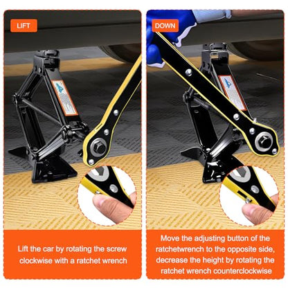 2.5T Scissor Jack Car Tire Changing Emergency Kit