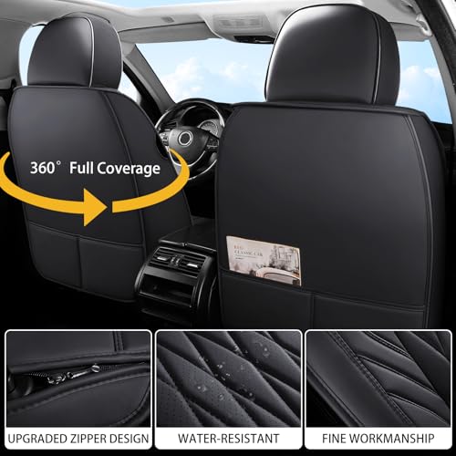 Nappa Faux Leather Car Seat Covers Full Set (2 Count)