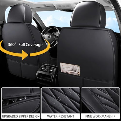 Nappa Faux Leather Car Seat Covers Full Set (2 Count)