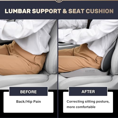 Car Seat Cushion and Lumbar Support Pillow