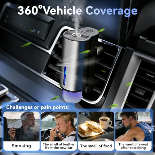 Auto Aromatherapy Smart Car Air Freshener Diffuser with 3 Scent Options