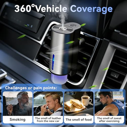 Auto Aromatherapy Smart Car Air Freshener Diffuser with 3 Scent Options