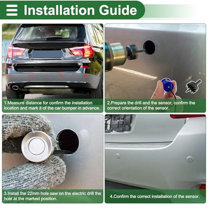 Universal Car Auto Vehicle Reverse Backup Radar System Reverse Parking Sensors Alarm Buzzer Reminder Distance Detection Dark Blue 2 Parking Sensors