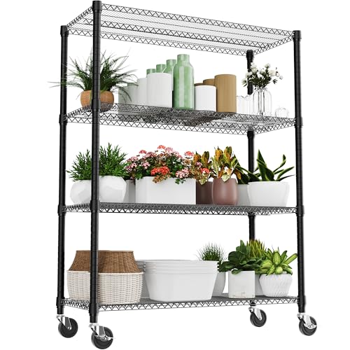 2640LBS 53.1" W 4 Tiers Shelf Steel Storage Shelves Shelving Unit Steel Organizer Wire Rack for Home