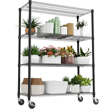 2640LBS 53.1" W 4 Tiers Shelf Steel Storage Shelves Shelving Unit Steel Organizer Wire Rack for Home
