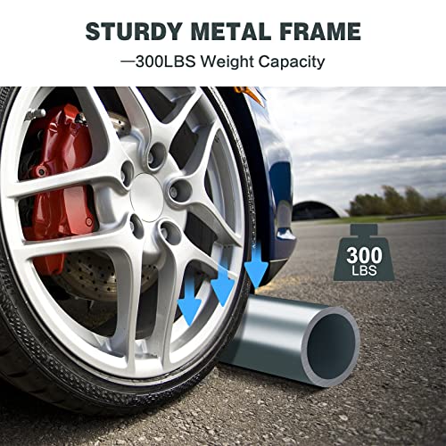 7 Ft x 12 Ft Outdoor Carport Patio Storage Shelter Metal Frame and Waterproof Ripstop Cover for Motorcycle and ATV Car