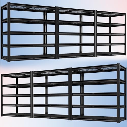 48" W X 24" D X 72" H 5 Tier Heavy Duty Garage Shelving (6 Count)