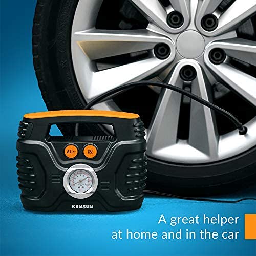 AC DC Power Supply Portable Air Compressor Pump with Analog Display to 100 PSI for Home