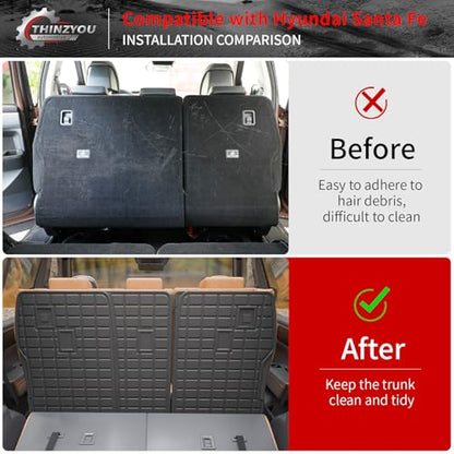 2nd Row Kick Mats for 2024 2025 2026 Hyundai Santa Fe 6&7 Seats